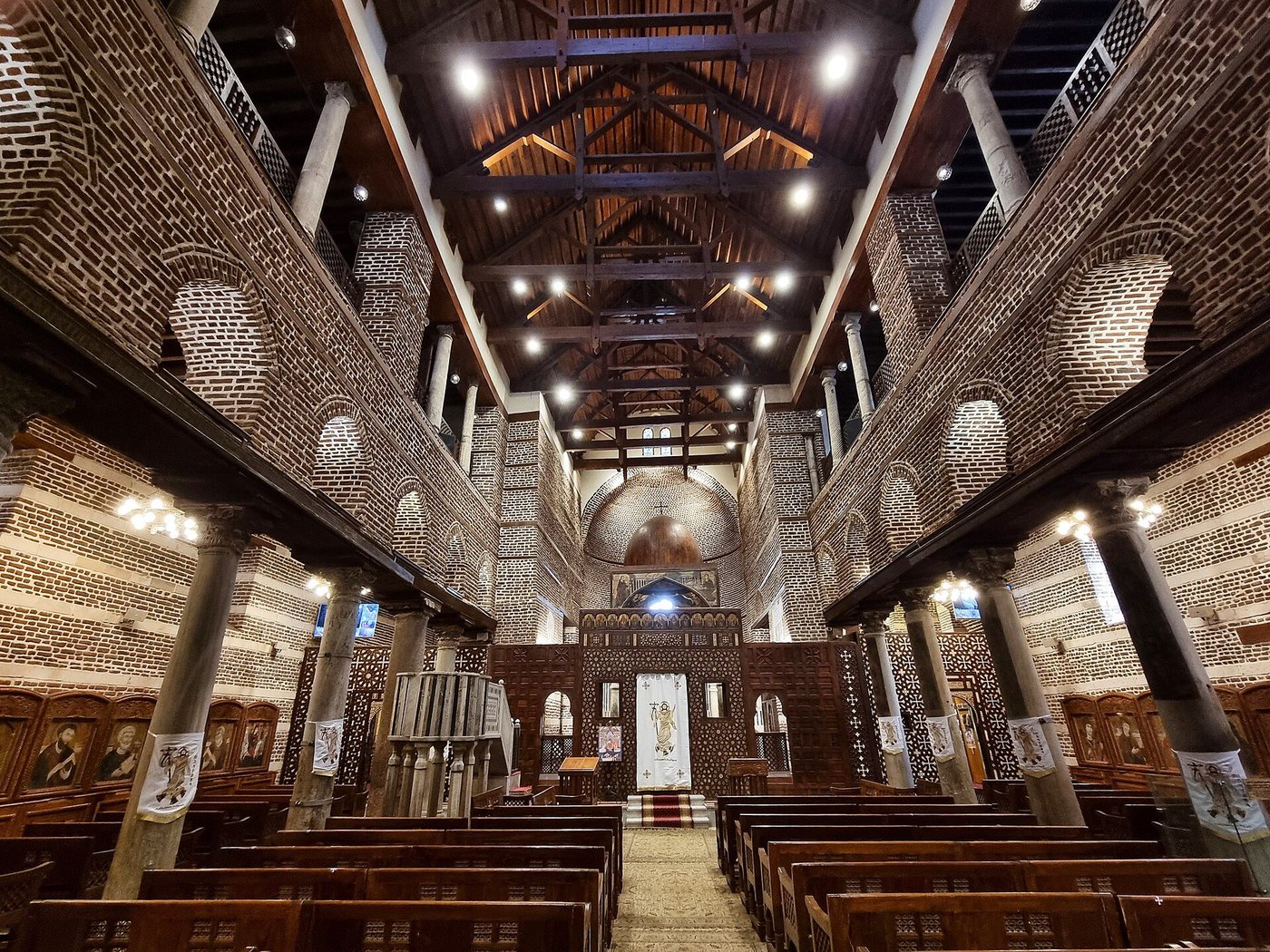Inside the Church of Saints Sergius and Bacchus (Abu Serga)