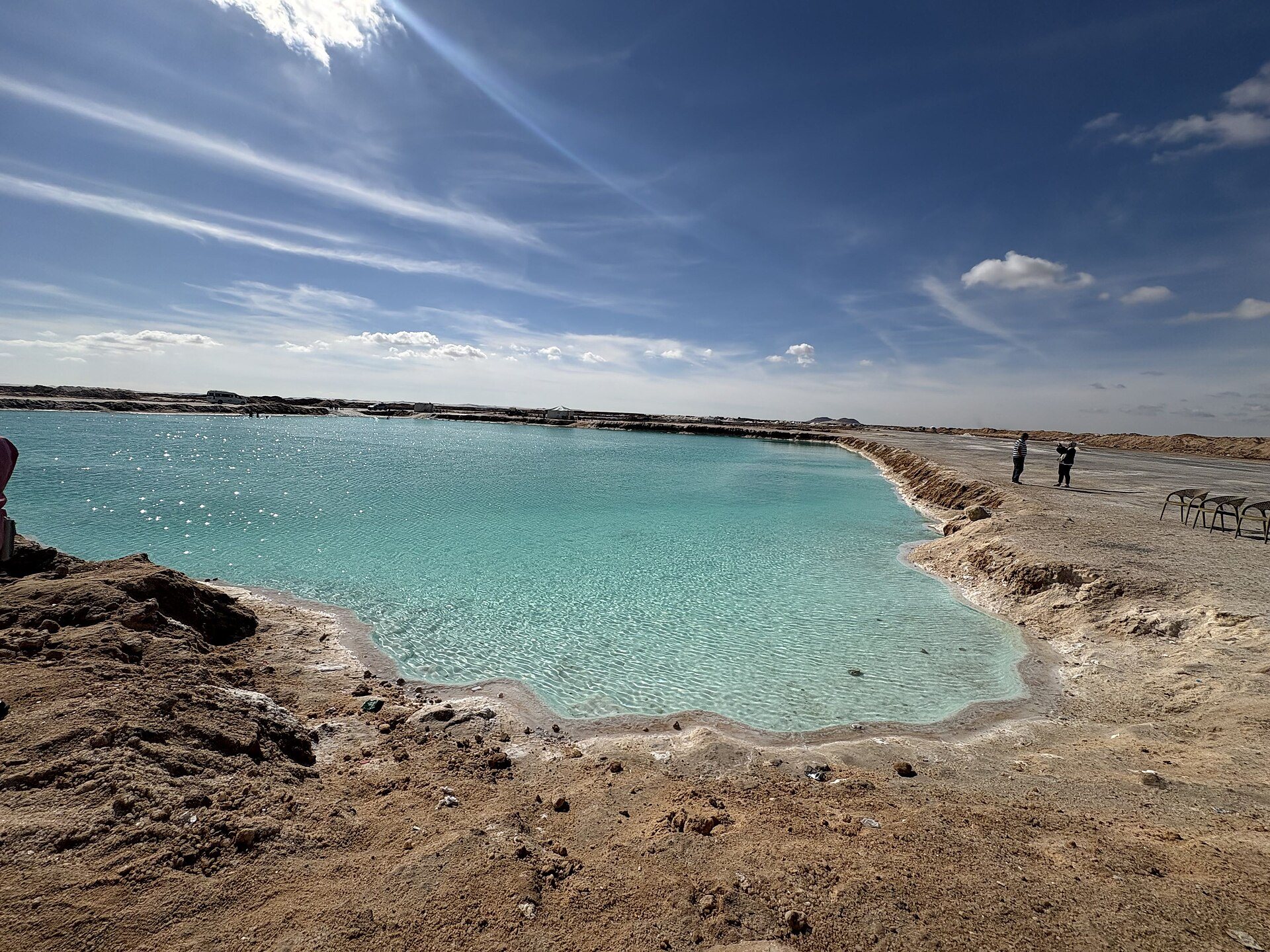 A turquoise salt lake in Siwa