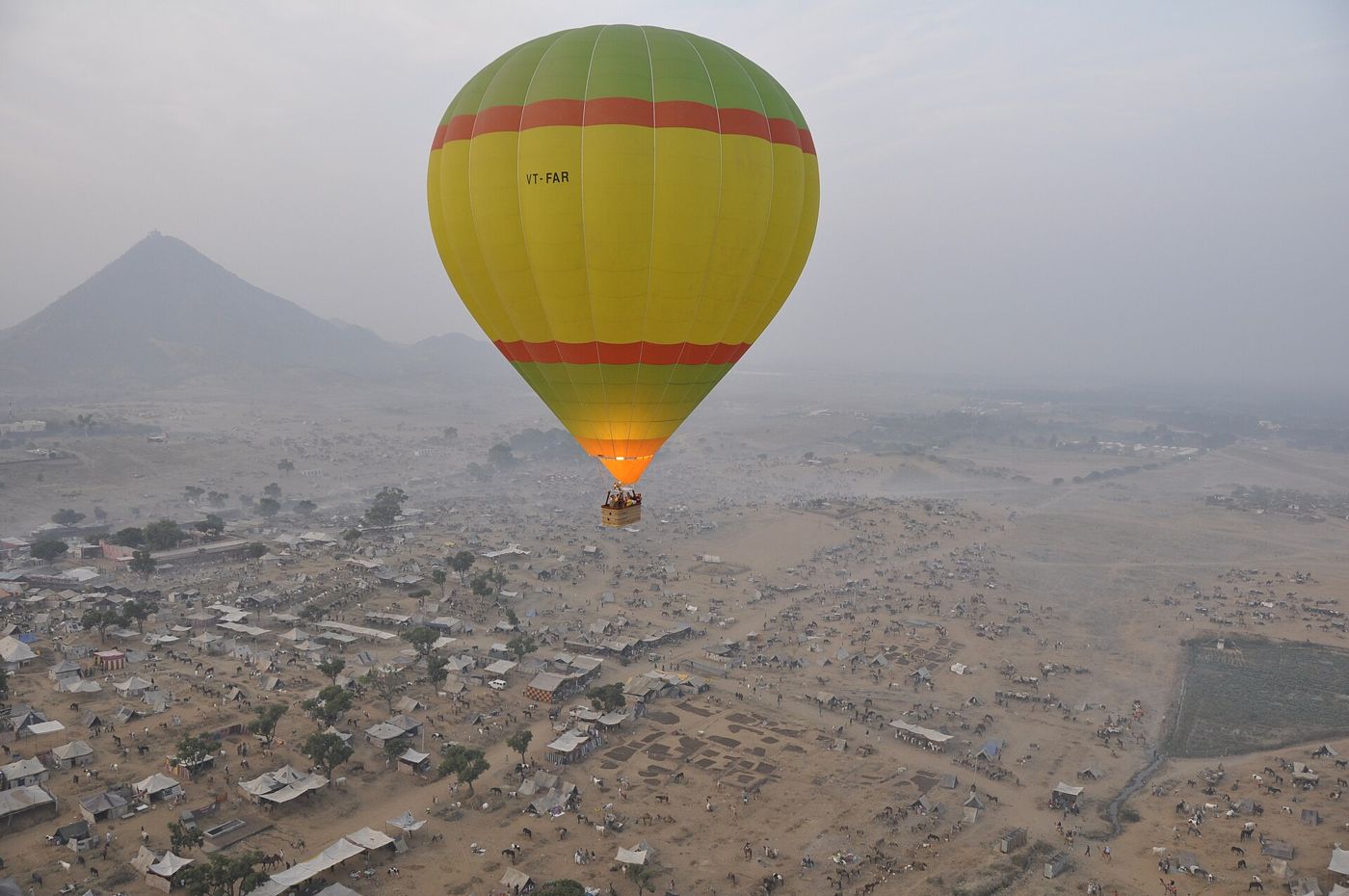 Hot-air balloons over the west bank of Luxor