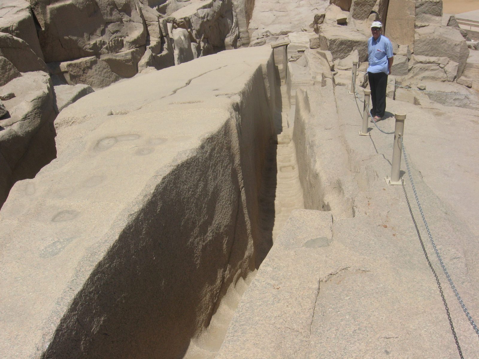 The Unfinished Obelisk lying in the granite quarry at Aswan