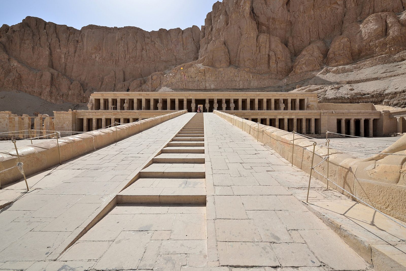 The Temple of Hatshepsut on its terraces below the cliffs of Deir el-Bahari